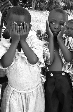 Children showing impact